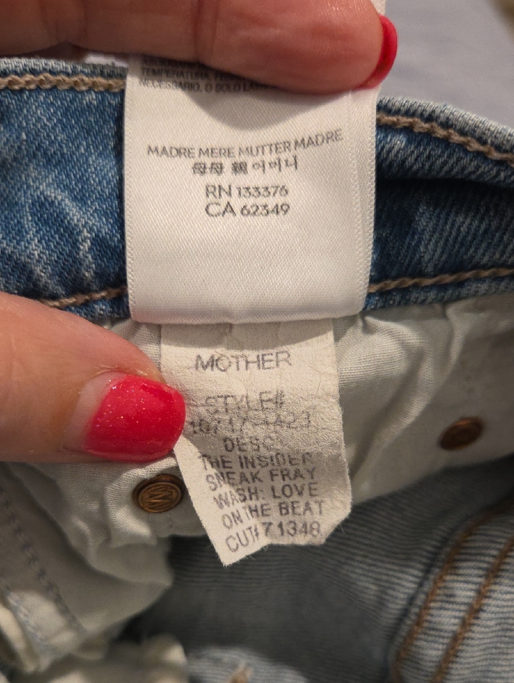 MOTHER The Insider Sneak Fray Jeans In Love On The Boat Size 24! - Picture 9 of 16